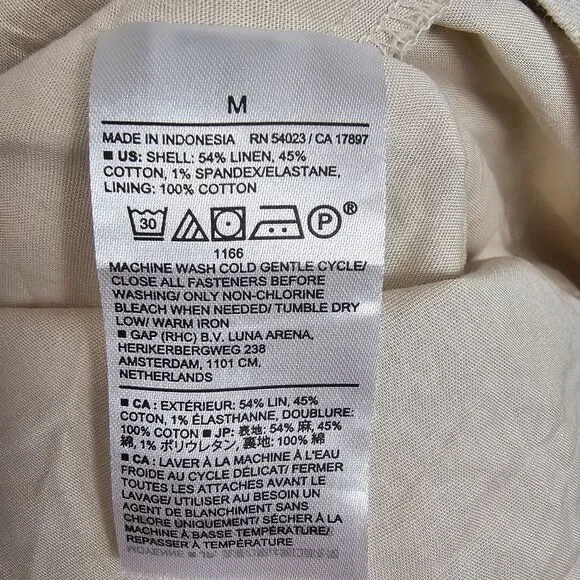 NWOTBanana Republic Factory Linen Blend Square Neck Mini Shift Dress in Flax - M - Picture 9 of 9